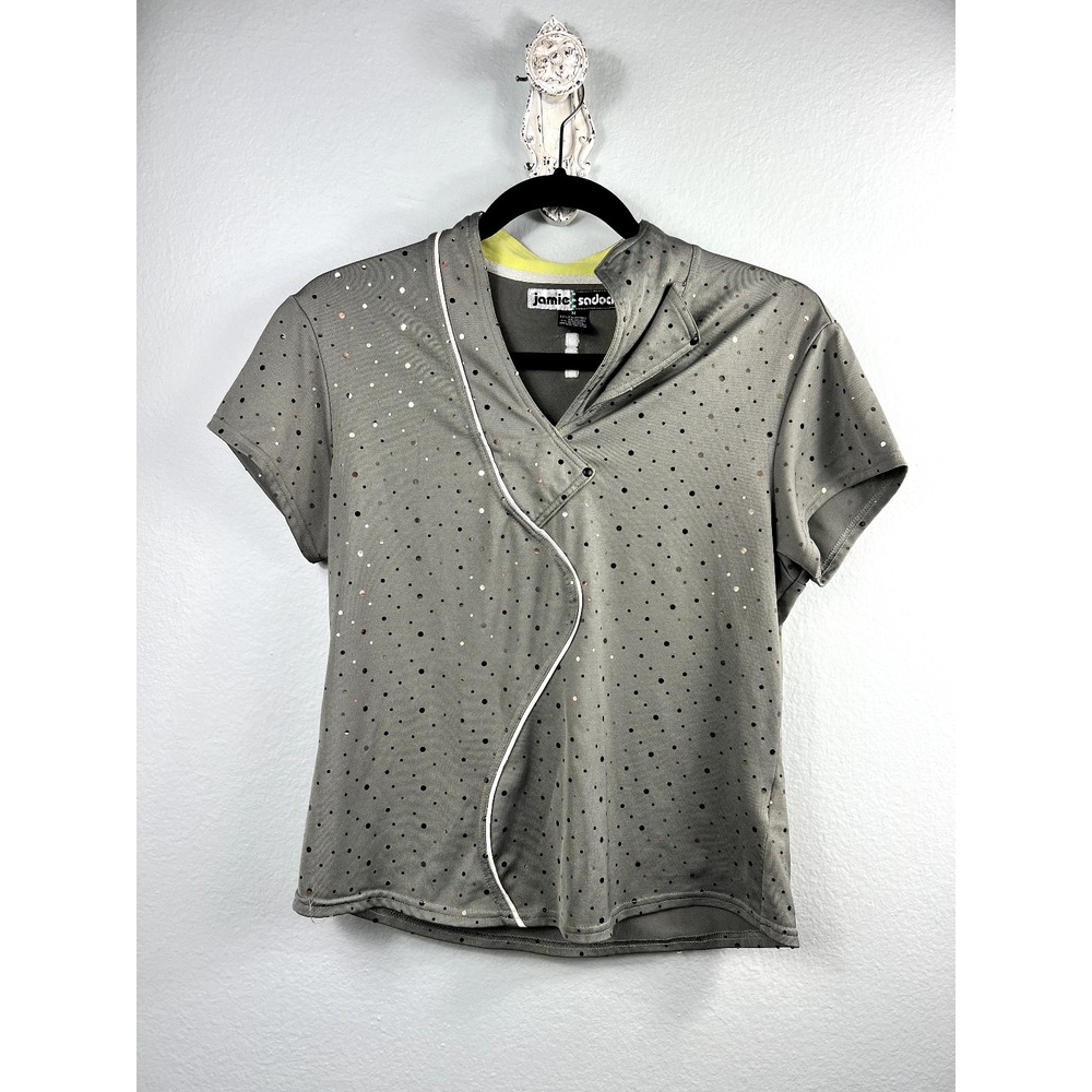 Jamie Sadock Golf Polo Shirt Women's Medium Short Sleeve Top Dotted